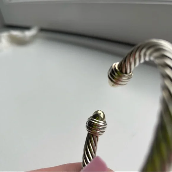 David Yurman Cable Bracelet with Gold Dome and Diamonds - Picture 6 of 8